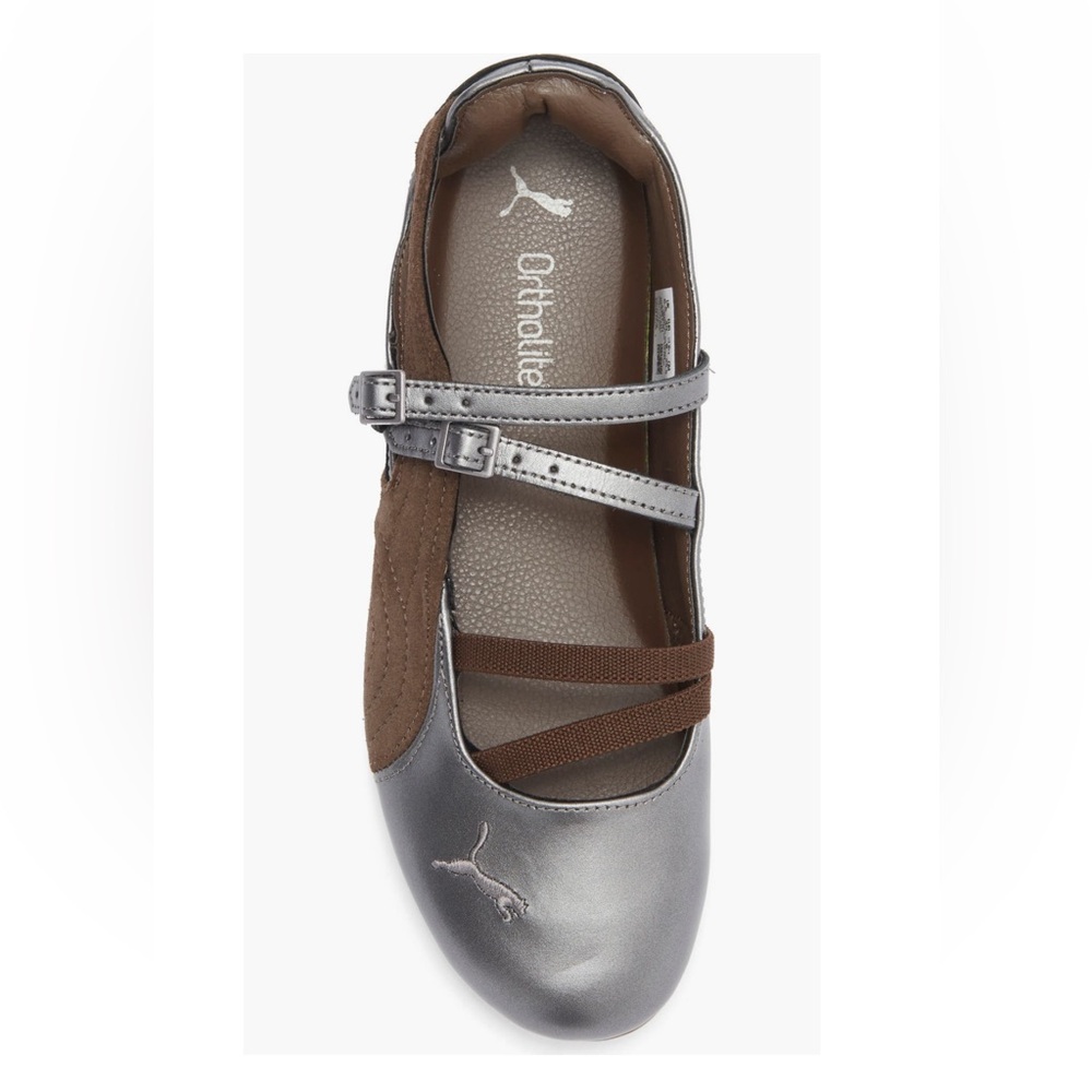 Puma Speedcat Metallic Silver and Brown Ballet Sneakers - Picture 3 of 4